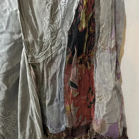 Young Threads Bohemian Wide Leg Pants with Patchwork Design - Picture 4 of 11